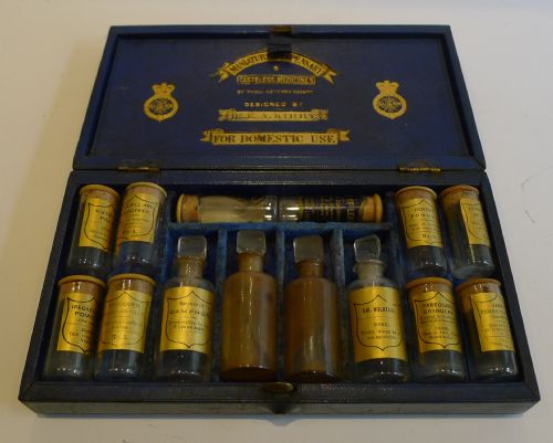 Antique English Leather Dispensary / Apothecary Box C.1850