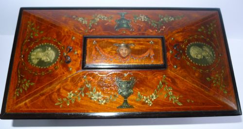 fig 2. Magnificent Antique English Painted Mahogany Tea Caddy - Regency c.1820