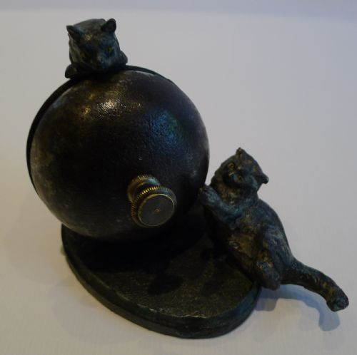 Antique English Figural Counter Bell - Cats - C.1890