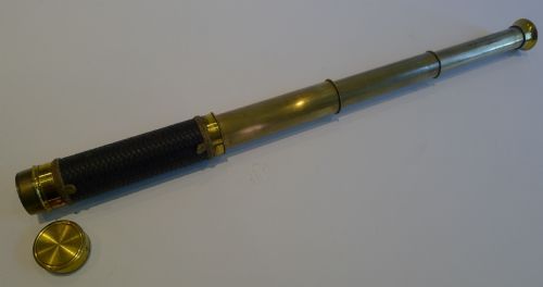 Wonderful Antique English Three Drawer Brass Telescope C.1870