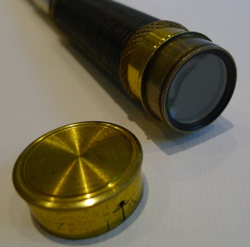 fig 1. Wonderful Antique English Three Drawer Brass Telescope c.1870