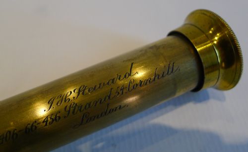 fig 4. Wonderful Antique English Three Drawer Brass Telescope c.1870