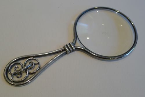 fig 1. Fabulous Grand Antique French Silver Magnifying Glass c.1890
