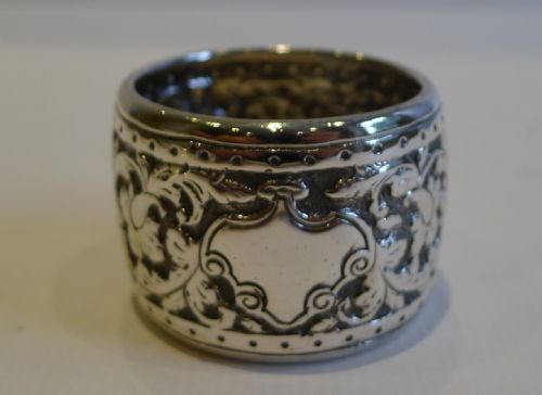 Handsome Antique English Sterling Silver Napkin Ring - 1888