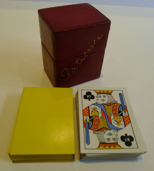 Antique English Playing Card Box "Patience" (Solitaire) by Houghton & Gunn