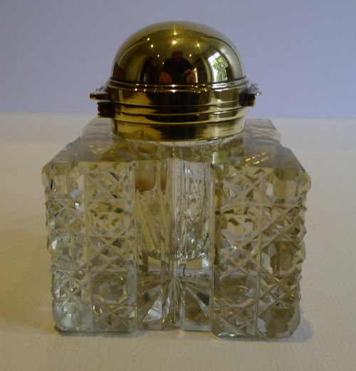 Large Antique English Partners Desk Inkwell by Betjemann's C.1880