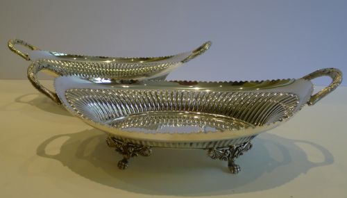 Pair Antique English Silver Plated Bread Baskets by Walker & Hall - 1901/1905
