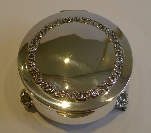 fig 1. Elegant Antique English Sterling Silver Jewelry Box - Birmingham 1904