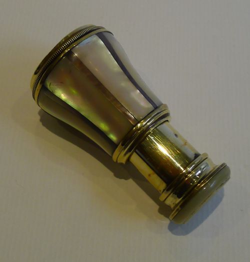 Unusual Antique Mother of Pearl & Abalone Shell Monocular C.1900