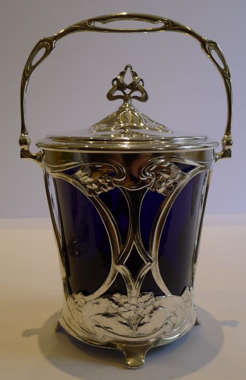 Magnificent & Rare German Art Nouveau Biscuit Box by Wmf C.1900