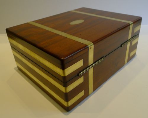fig 2. Antique English Brass Bound Jewellery Box by Mechi & Bazin, London, c.1860