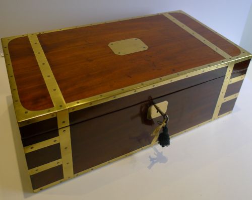 Grand Antique Mahogany Captain's Writing Slope / Lap Desk by Nicholas Middleton C.1810