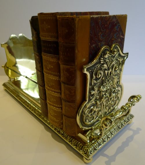 Unusual Antique English Brass Book Carrier / Holder - Reg. For 1889