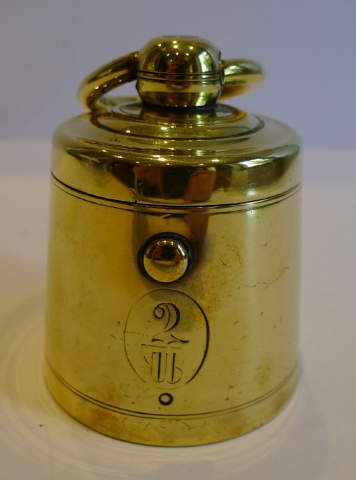 Novelty Antique English Brass Inkwell - 2 Lb Weight C.1860