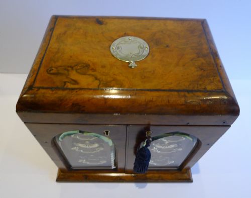 fig 2. Handsome Antique English Jewellery Box in Burl Walnut c.1890