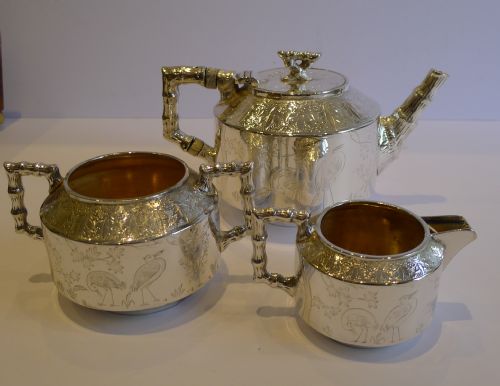 Antique English Chinnoiserie Bachelor Tea Set C.1890 by Elisabeth Jane Fairbairns