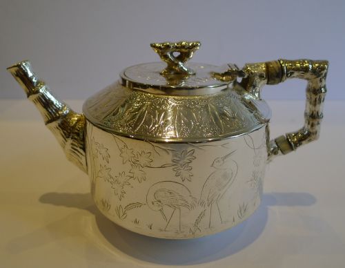 fig 1. Antique English Chinnoiserie Bachelor Tea Set c.1890 by Elisabeth Jane Fairbairns