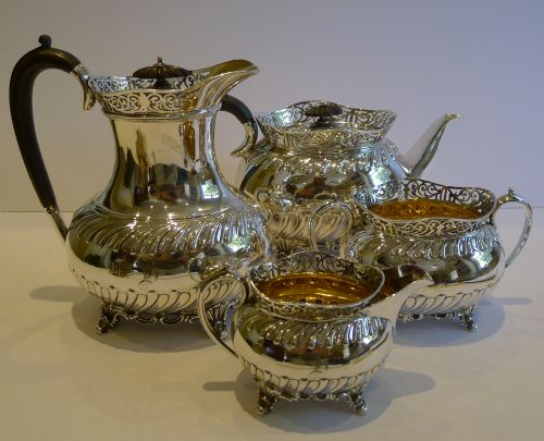 Magnificent and Unusual Antique English Tea Service by Roberts and Belk C.1890