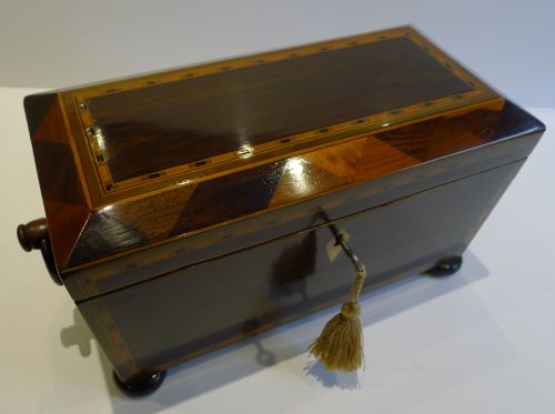 Magnificent English Regency Inlaid / Tunbridge Tea Caddy C.1820