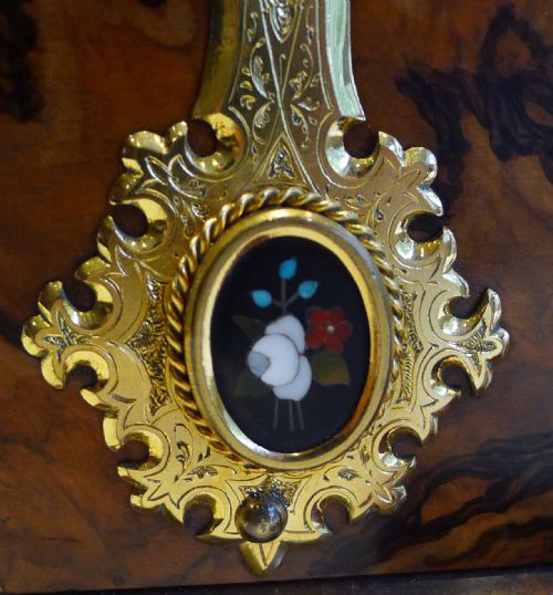 fig 2. Museum Quality Burr Walnut Stationery Box, Fine Engraved Gilded Mounts With Pietra Dura