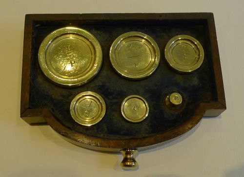 fig 1. Rare Antique English Burr Walnut Postal Scale by Sampson Mordan c.1860