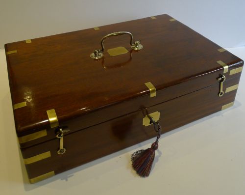 Large Brass Bound Mahogany Table / Document Box C.1840