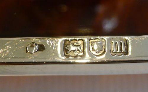 fig 1. Stunning Antique English Sterling Silver & Tortoise Shell Inkwell - 1907