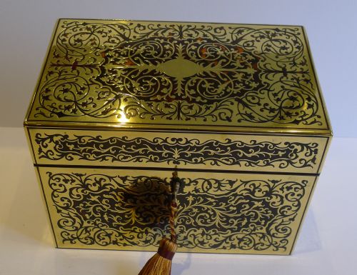 Magnificent Antique English Tortoiseshell / Boulle Stationery Box C.1860
