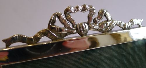 fig 1. English Sterling Silver Photograph Frame With Bow Mount - 1918