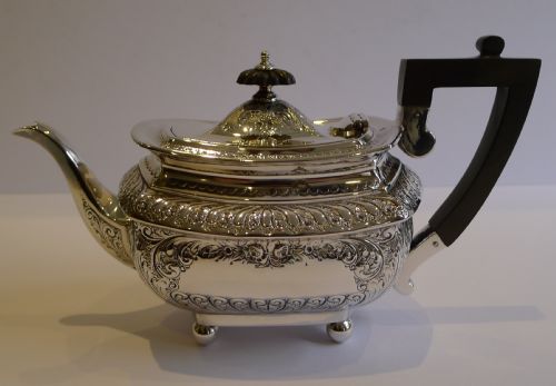fig 1. Antique English Silver Plated Bachelor Tea Set c.1900