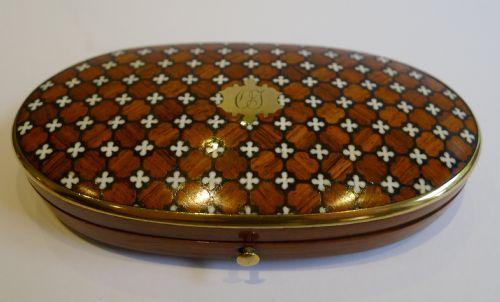 Fabulous Antique French Etui / Sewing Case in Tulipwood C.1850