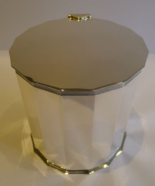 Stylish English Silver Plate Biscuit Box by William Hutton C.1920