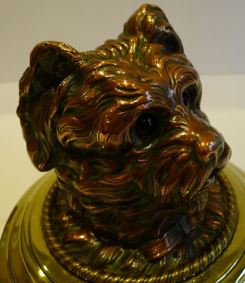 fig 2. Antique Figural Inkwell - Greyfriars Bobby - Dog - c.1880