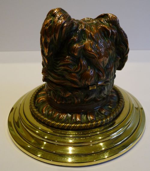 fig 3. Antique Figural Inkwell - Greyfriars Bobby - Dog - c.1880