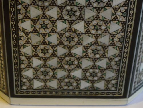 fig 1. Rare Early 19th Century Anglo-Indian Ivory & Sadeli Mosaic Tea Caddy c.1820