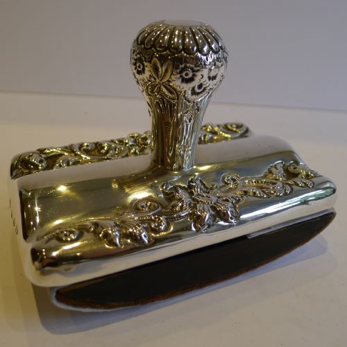 Smart Antique English Sterling Silver Desk Blotter - 1898