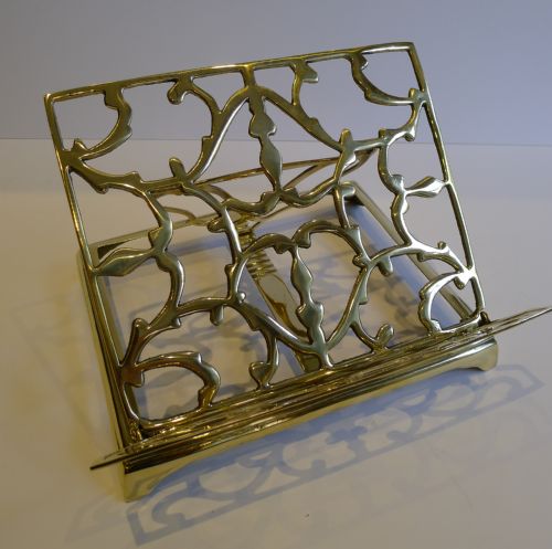 Antique English Cast Brass Book Rest / Lectern C.1880
