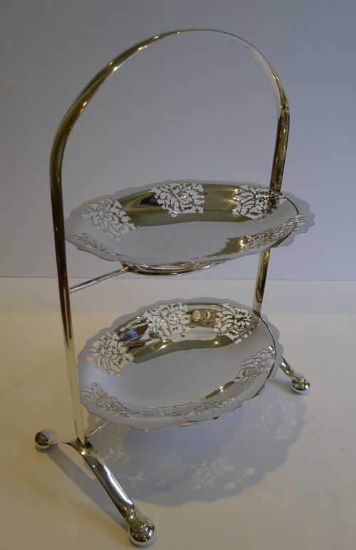 Antique English Cake Stand C. 1900 in Silver Plate