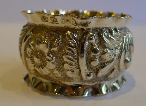 fig 1. Handsome Boxed Antique English Sterling Silver Napkin Ring - 1897