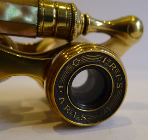 fig 1. Antique Opera Glasses - Mother of Pearl c.1900, Signed, Iris, Paris