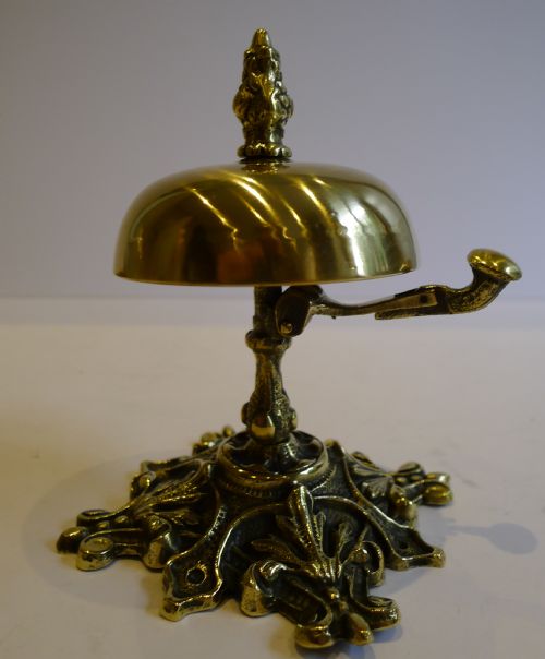 Antique English Brass Desk / Counter Bell C.1870