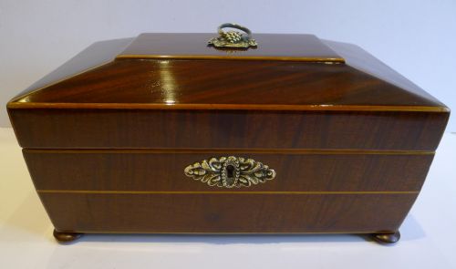 fig 1. Elegant English Regency Mahogany Jewellery or Desk Box c.1820