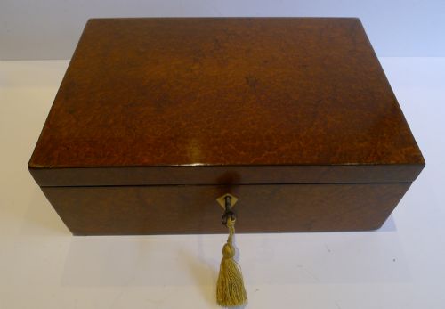 Handsome Antique English Amboyna Table or Desk Box C.1830