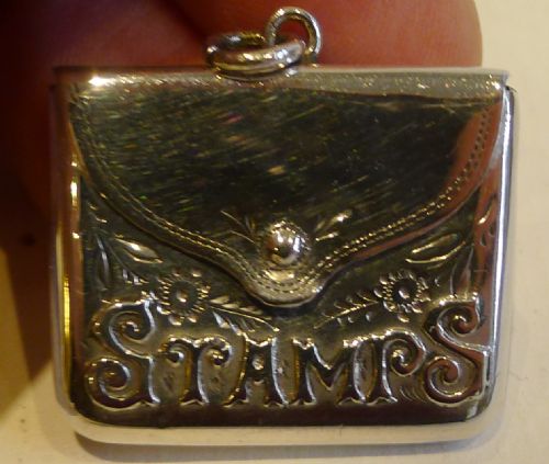 Antique English Sterling Silver Stamps Case / Envelope - 1904