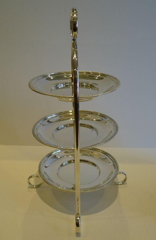 fig 1. Antique English Silver Plated 3-Tier Cake Stand by MAXFIELD & SONS c.1890