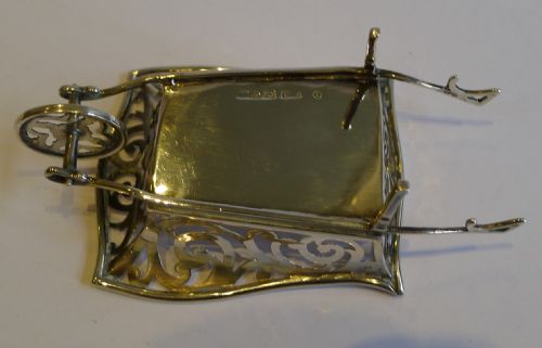 fig 1. Charming Antique English Novelty Sterling Silver Wheelbarrow - 1912