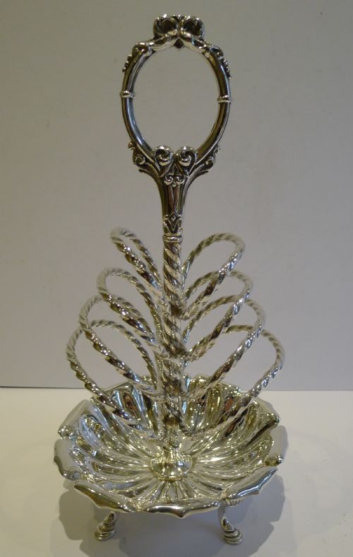 Fabulous Antique English Silver Plated Toast Rack / Letter Holder C.1900