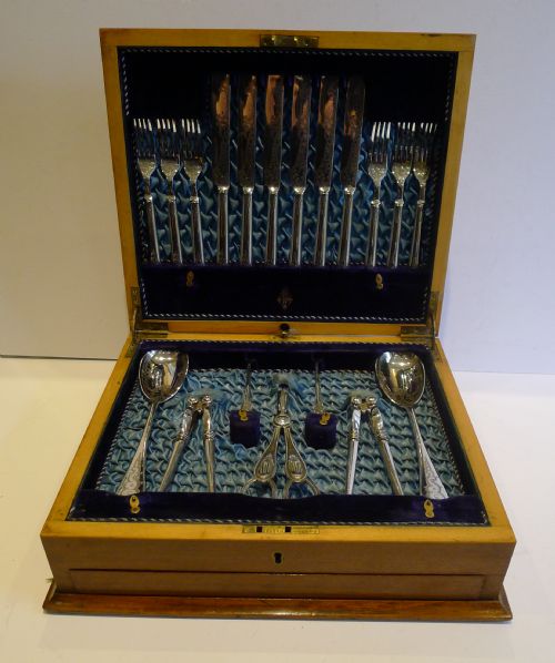 fig 2. Antique English Fruit Eaters For 12 - Fruit & Nut Serving Set by Joseph Ridge c.1882
