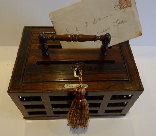 fig 1. Antique English Regency Letter Box in Rosewood c.1820