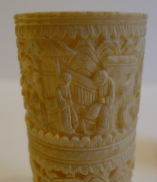 fig 1. Fine Pair Antique Chinese Canton Dice Shakers c.1860